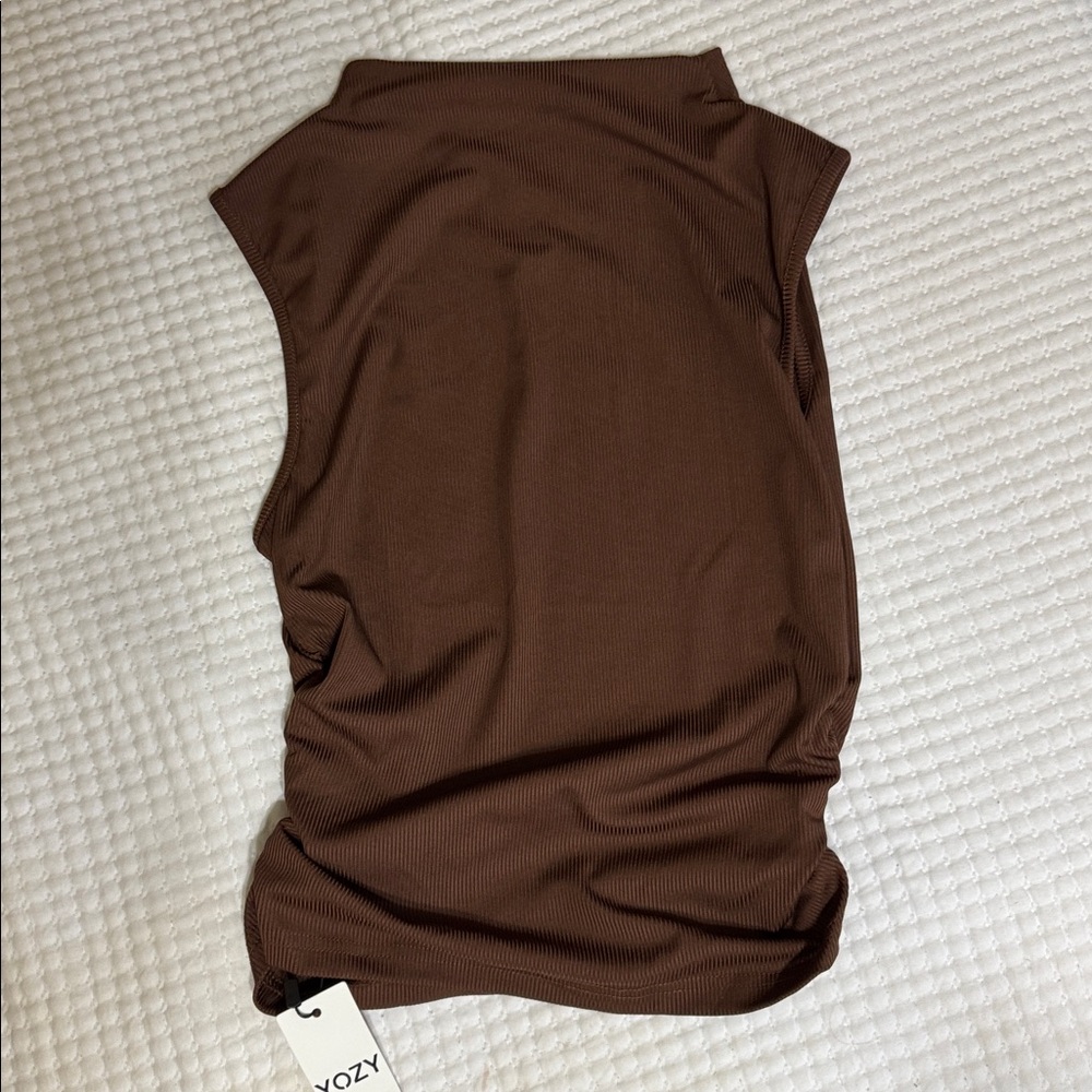 Brown Dress Top Scruch On The Sides